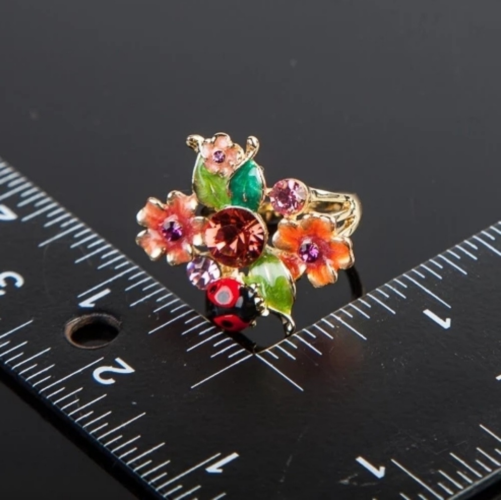 Flower ladybug ring - Picture 4 of 5
